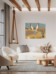 Raqamlar bo'yicha rasm "Bir novdada ikkita qush"