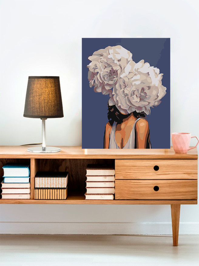 Raqamlar bo&amp;#039;yicha rasm &amp;quot;Gullar bilan qiz&amp;quot;