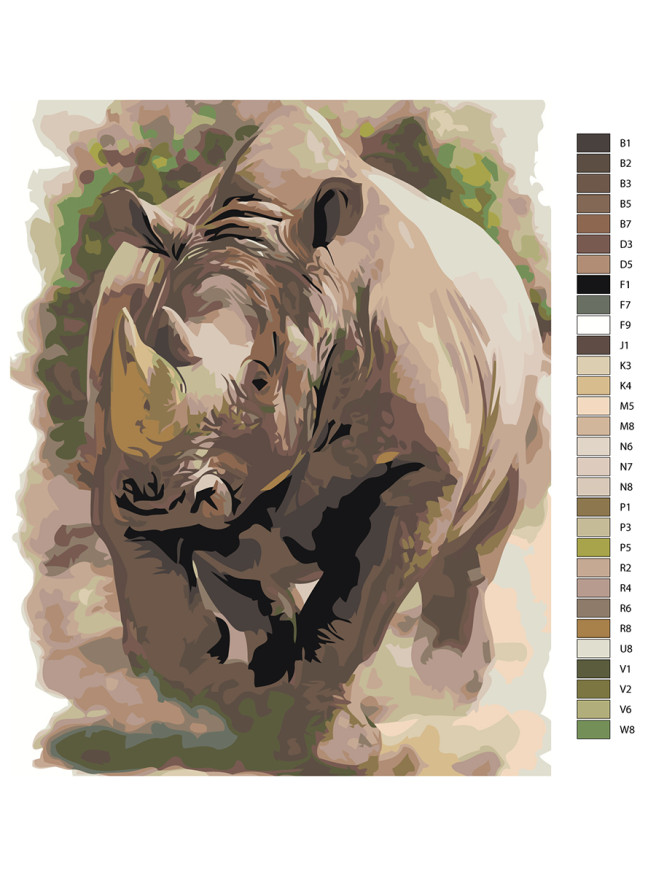 Картина по номерам &amp;quot;Носорог&amp;quot;