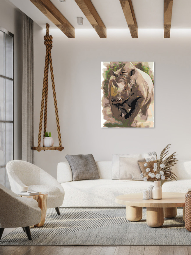 Картина по номерам &amp;quot;Носорог&amp;quot;