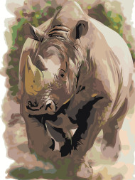 Raqamlar bo&#039;yicha rasm &quot;Karkidon&quot;