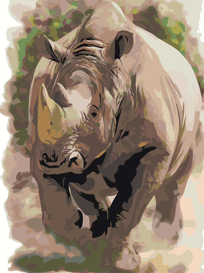 Картина по номерам &amp;quot;Носорог&amp;quot;