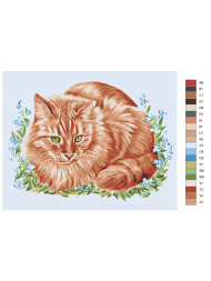 Raqamlar bo&#039;yicha rasm &quot;Zanjabil mushuk&quot;