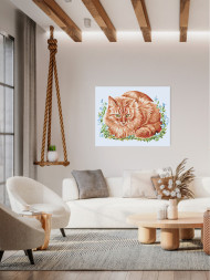 Raqamlar bo&#039;yicha rasm &quot;Zanjabil mushuk&quot;