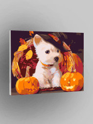 Raqamlar bo'yicha rasm "Hellouinlik kuchukcha"