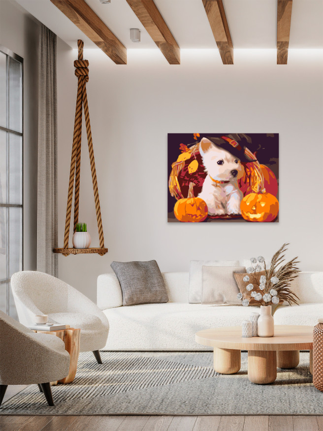 Raqamlar bo&amp;#039;yicha rasm &amp;quot;Hellouinlik kuchukcha&amp;quot;