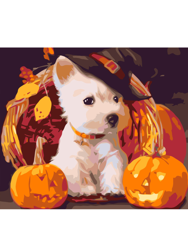 Raqamlar bo&amp;#039;yicha rasm &amp;quot;Hellouinlik kuchukcha&amp;quot;