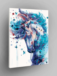 Raqamlar bo'yicha rasm "Moviy ot"