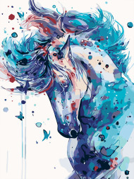 Raqamlar bo'yicha rasm "Moviy ot"