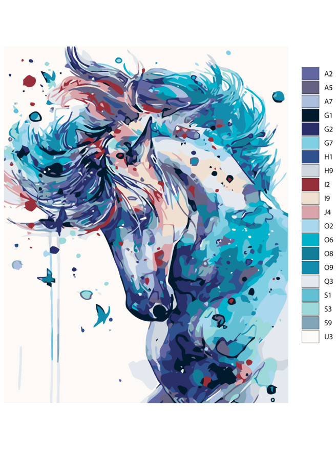 Raqamlar bo&amp;#039;yicha rasm &amp;quot;Moviy ot&amp;quot;