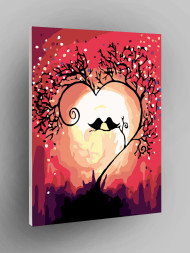 Raqamlar bo'yicha rasm "Sevishgan qushchalar"