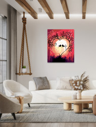 Raqamlar bo'yicha rasm "Sevishgan qushchalar"