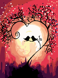 Raqamlar bo'yicha rasm "Sevishgan qushchalar"