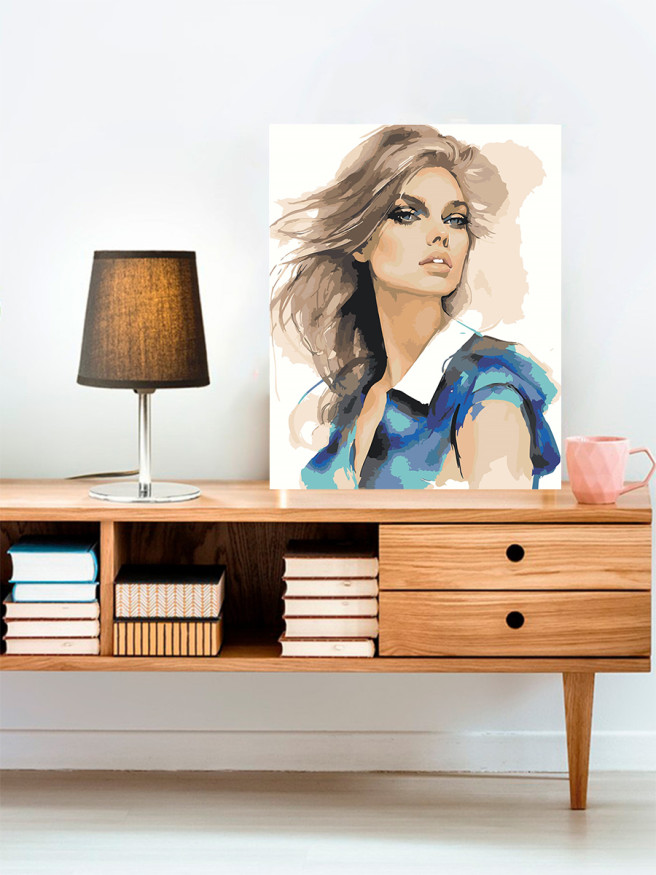 Картина по номерам &amp;quot;Светловолосая девушка&amp;quot;