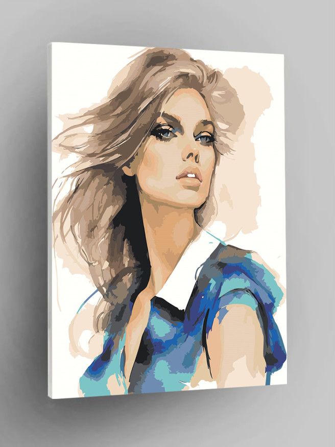 Картина по номерам &amp;quot;Светловолосая девушка&amp;quot;