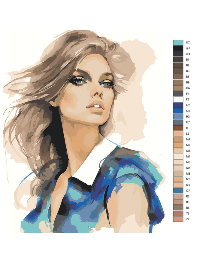 Картина по номерам &amp;quot;Светловолосая девушка&amp;quot;