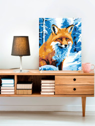 Raqamlar bo'yicha rasm "Qorda tulki"