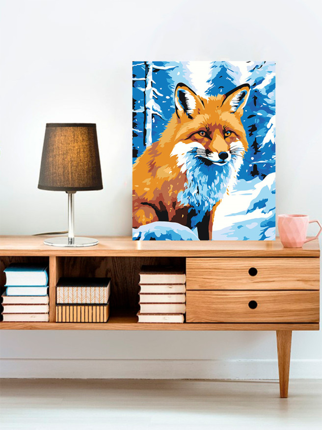 Raqamlar bo&amp;#039;yicha rasm &amp;quot;Qorda tulki&amp;quot;