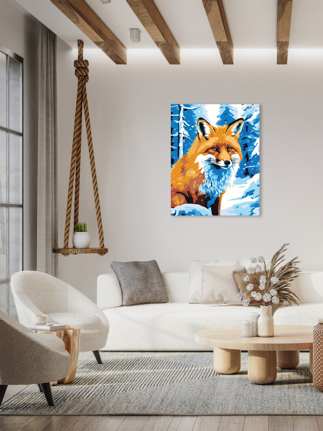 Raqamlar bo&amp;#039;yicha rasm &amp;quot;Qorda tulki&amp;quot;