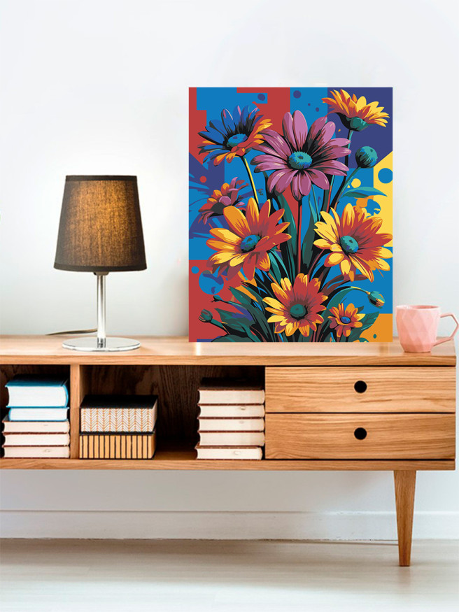 Картина по номерам &amp;quot;Красочные цветы&amp;quot;