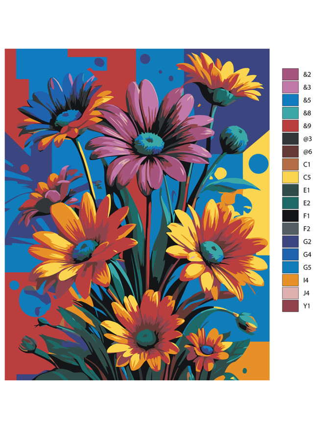 Картина по номерам &amp;quot;Красочные цветы&amp;quot;