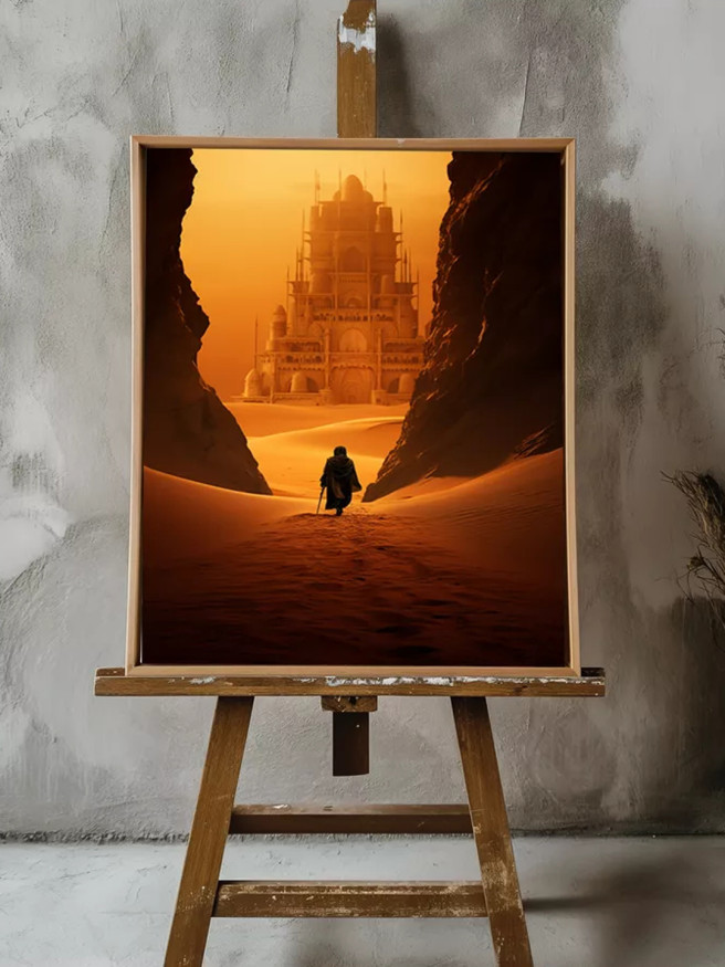 Постер на холсте &amp;quot;Путь к дворцу в песках&amp;quot;