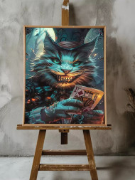 Постер на холсте &amp;quot;Улыбчивый кот с картой в лапах&amp;quot;