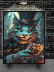 Постер на холсте &amp;quot;Улыбчивый кот с картой в лапах&amp;quot;