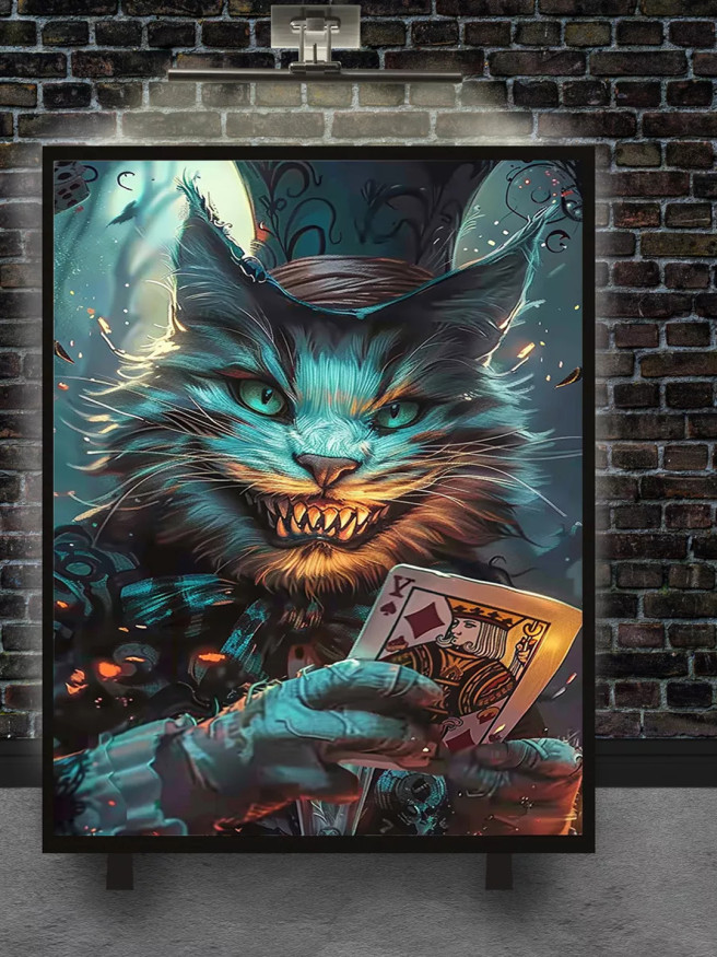 Постер на холсте &amp;quot;Улыбчивый кот с картой в лапах&amp;quot;