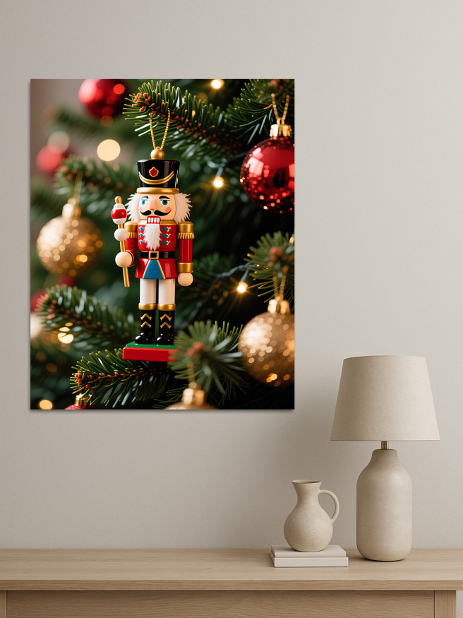 Постер на холсте &amp;quot;Щелкунчик на ёлке&amp;quot;