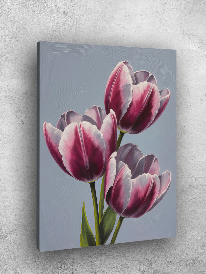 Holstga bosilgan poster &amp;quot;Lilla rangdagi lola gullari&amp;quot;