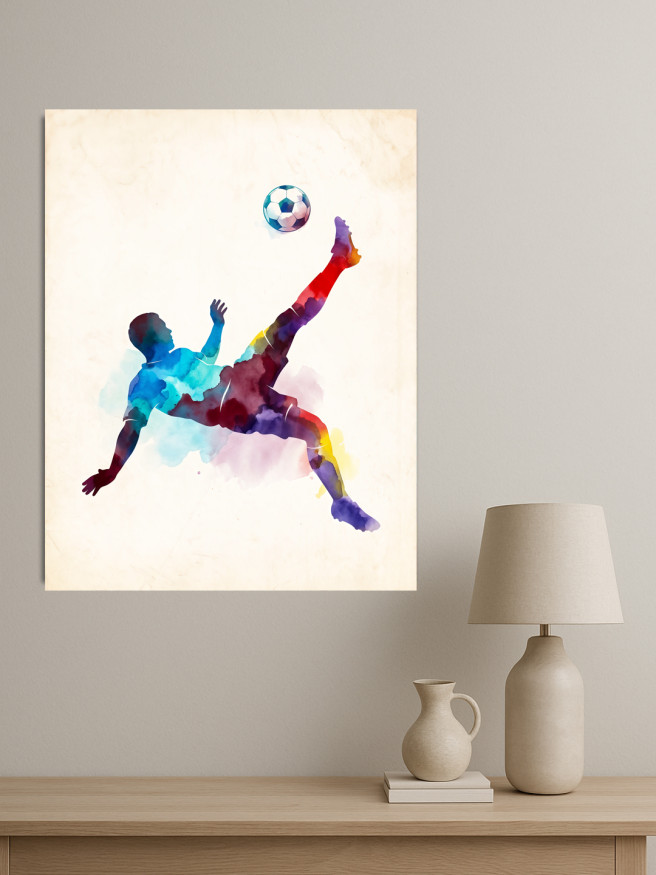 Holstga bosilgan poster &amp;quot;Akvarel futbol zarbasi&amp;quot;