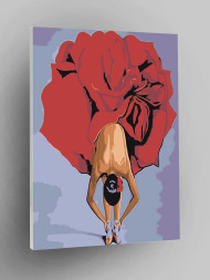 Raqamlar bo&#039;yicha rasm &quot;Qizil kiyimdagi ayol&quot;