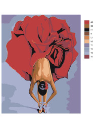 Raqamlar bo&#039;yicha rasm &quot;Qizil kiyimdagi ayol&quot;