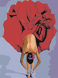 Raqamlar bo&#039;yicha rasm &quot;Qizil kiyimdagi ayol&quot;