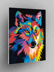 Картина по номерам &amp;quot;Разноцветный волк&amp;quot;