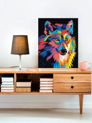 Картина по номерам &amp;quot;Разноцветный волк&amp;quot;