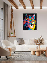 Картина по номерам &amp;quot;Разноцветный волк&amp;quot;