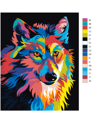 Картина по номерам &amp;quot;Разноцветный волк&amp;quot;
