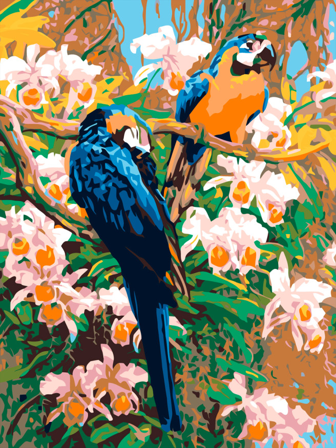 Raqamlar bo&amp;#039;yicha rasm &amp;quot;Moviy ara&amp;quot;