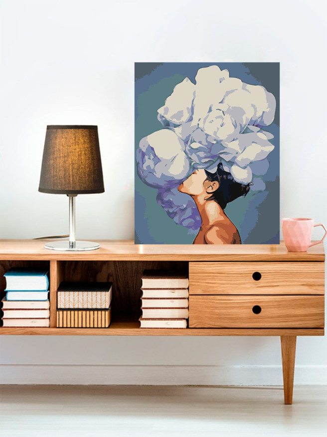 Raqamlar bo&amp;#039;yicha rasm &amp;quot;Gullar shlyapali qiz&amp;quot;