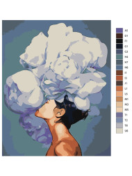 Картина по номерам &amp;quot;Девушка с шапкой из цветов&amp;quot;