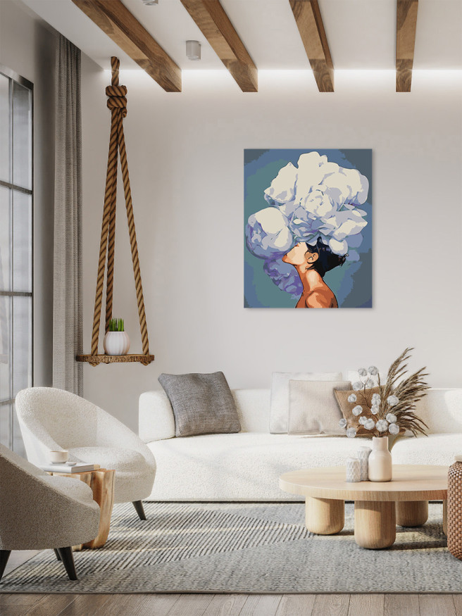 Raqamlar bo&amp;#039;yicha rasm &amp;quot;Gullar shlyapali qiz&amp;quot;