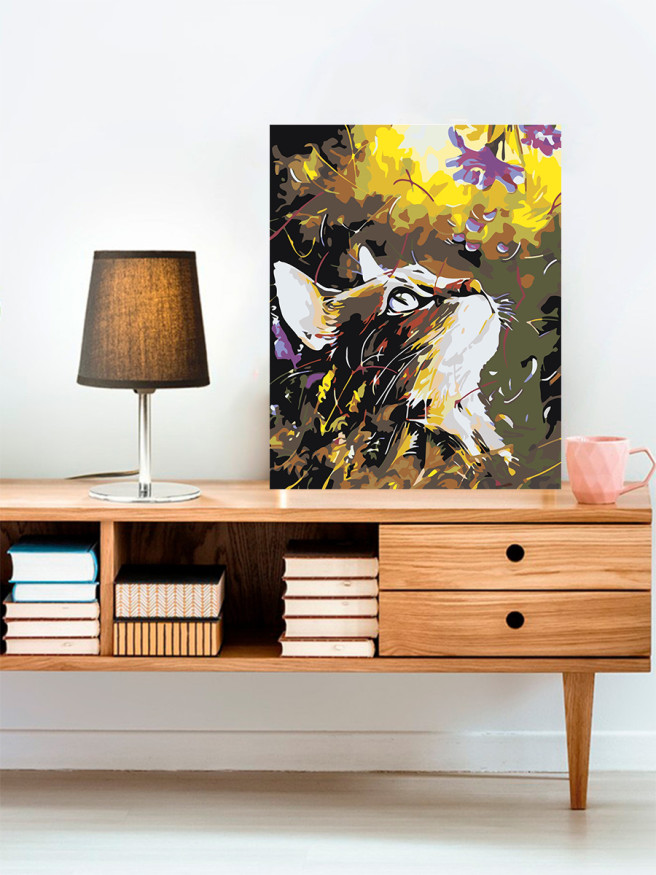 Картина по номерам &amp;quot;Кот с цветами&amp;quot;