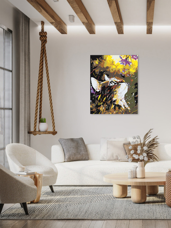 Картина по номерам &amp;quot;Кот с цветами&amp;quot;