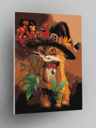 Картина по номерам &amp;quot;Котик в шапке&amp;quot;