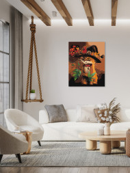 Картина по номерам &amp;quot;Котик в шапке&amp;quot;