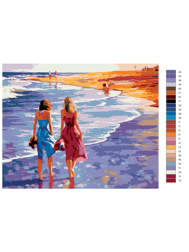 Raqamlar bo&amp;#039;yicha rasm &amp;quot;Ikki qiz dengizda&amp;quot;