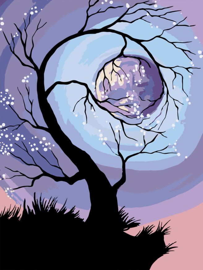 Raqamlar bo&amp;#039;yicha rasm &amp;quot;Oy daraxti&amp;quot;