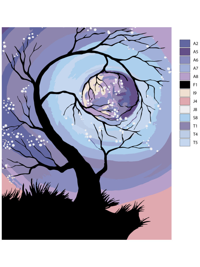 Raqamlar bo&amp;#039;yicha rasm &amp;quot;Oy daraxti&amp;quot;